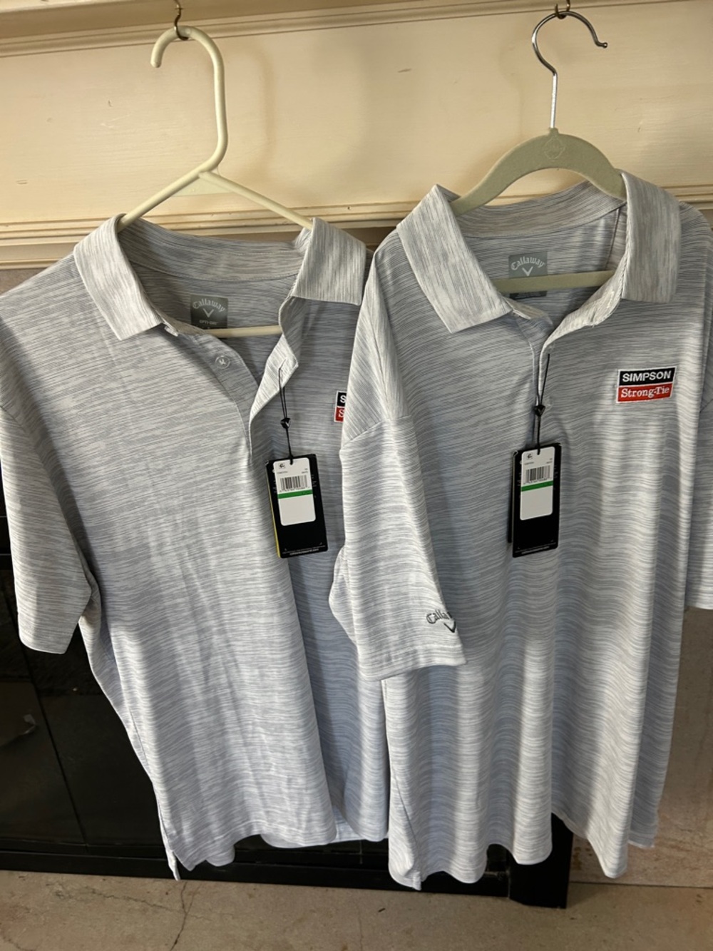 Callaway Light Gray Heather Polo Shirt with Simpson Strong-Tie Patch